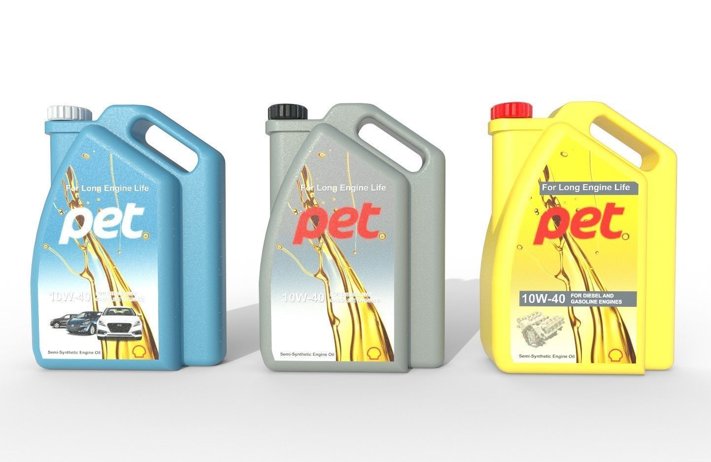 Motor Oil Bottle Model-1B Low-poly 3D model_2