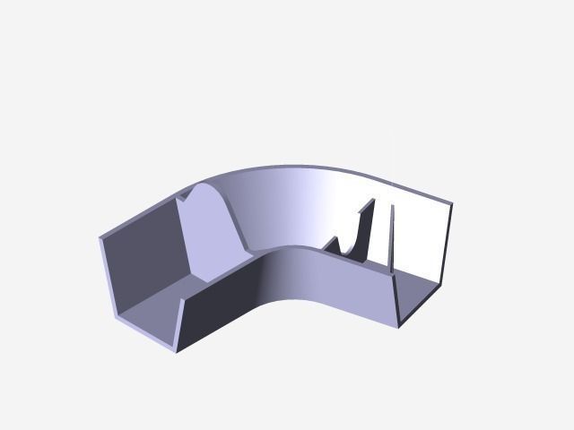 Gutter curved piece of metal Free 3D model_1