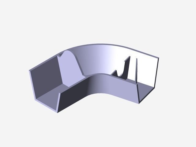 Gutter curved piece of metal Free 3D model_2