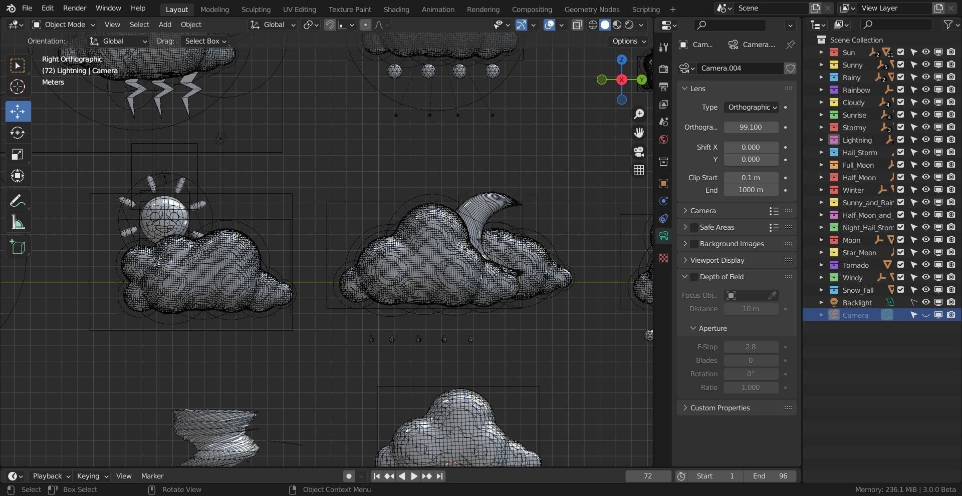 20 Animated Weather Conditions Low-poly 3D model_8