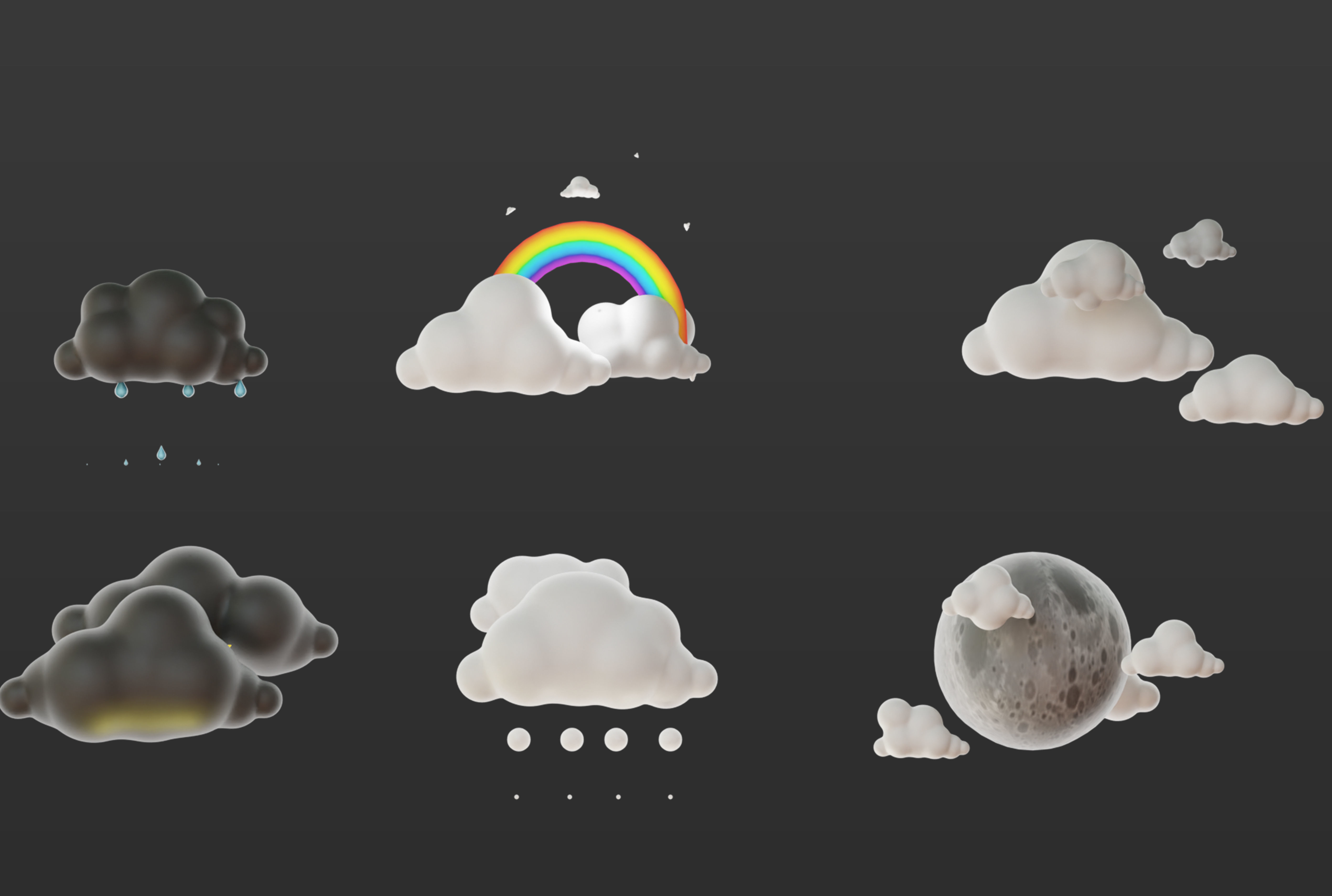 20 Animated Weather Conditions Low-poly 3D model_5