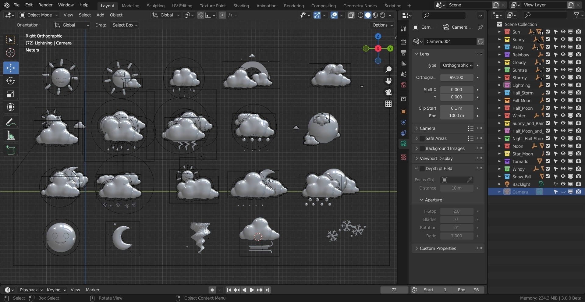 20 Animated Weather Conditions Low-poly 3D model_14