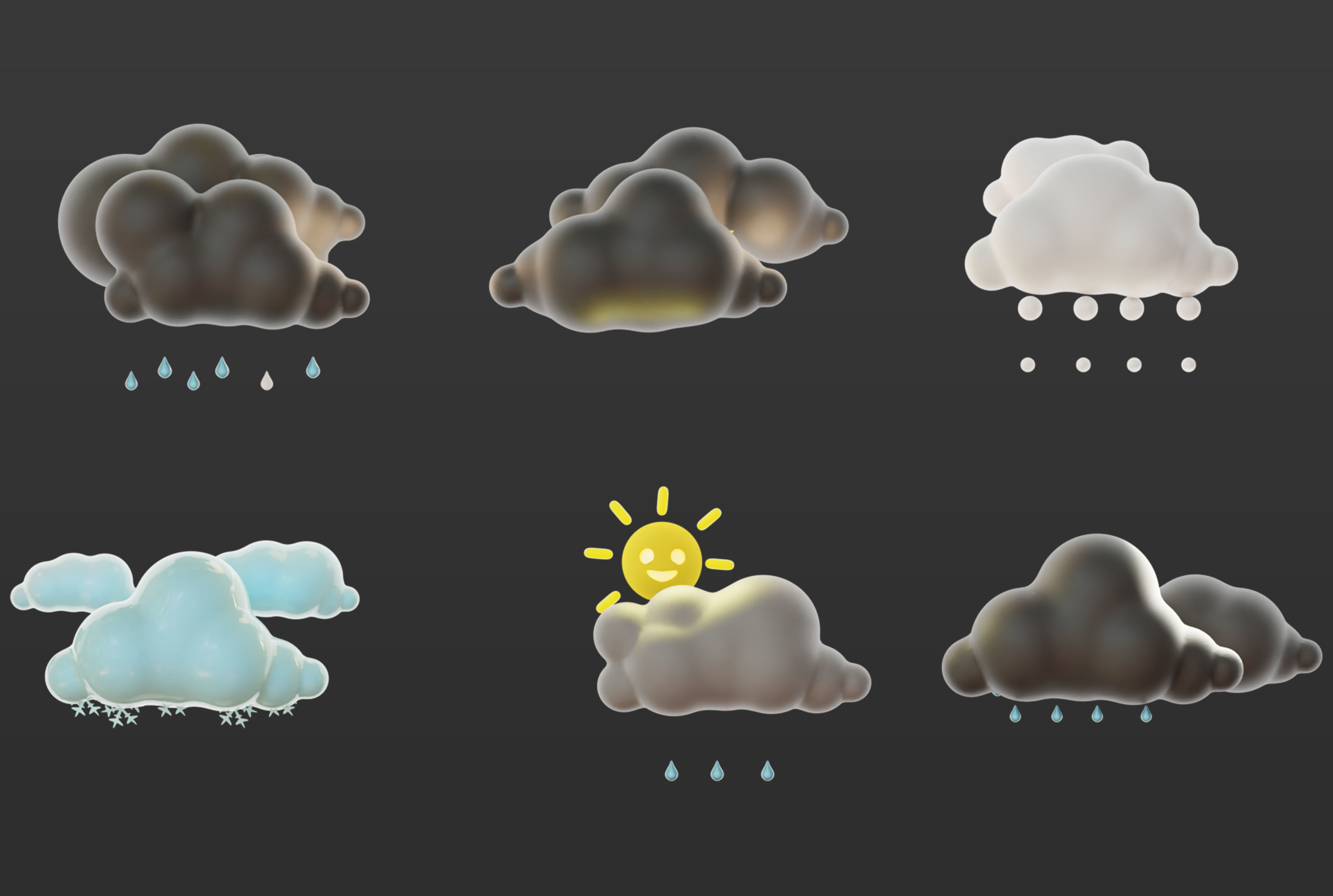 20 Animated Weather Conditions Low-poly 3D model_6