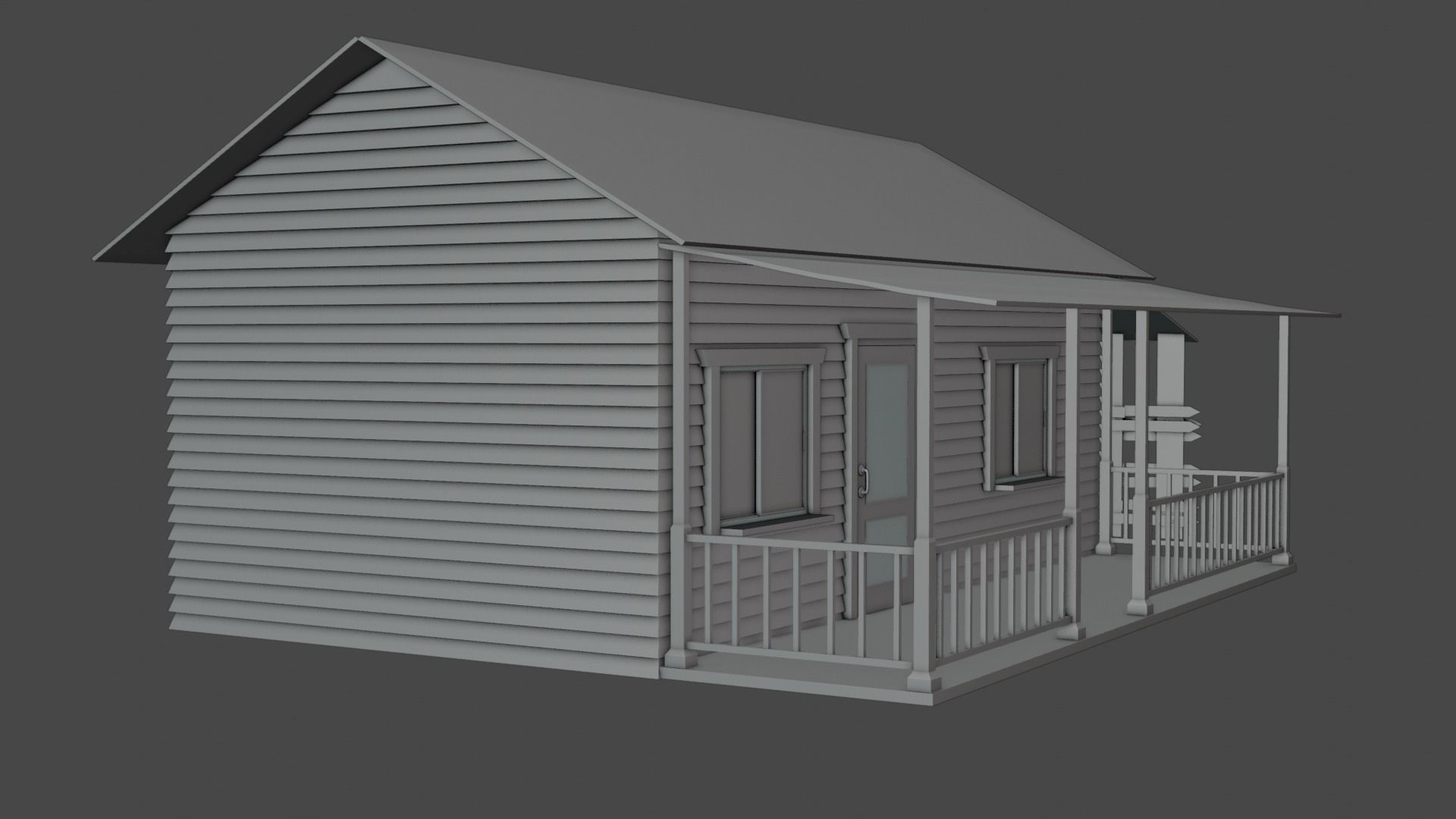 wood house Free low-poly 3D model_6