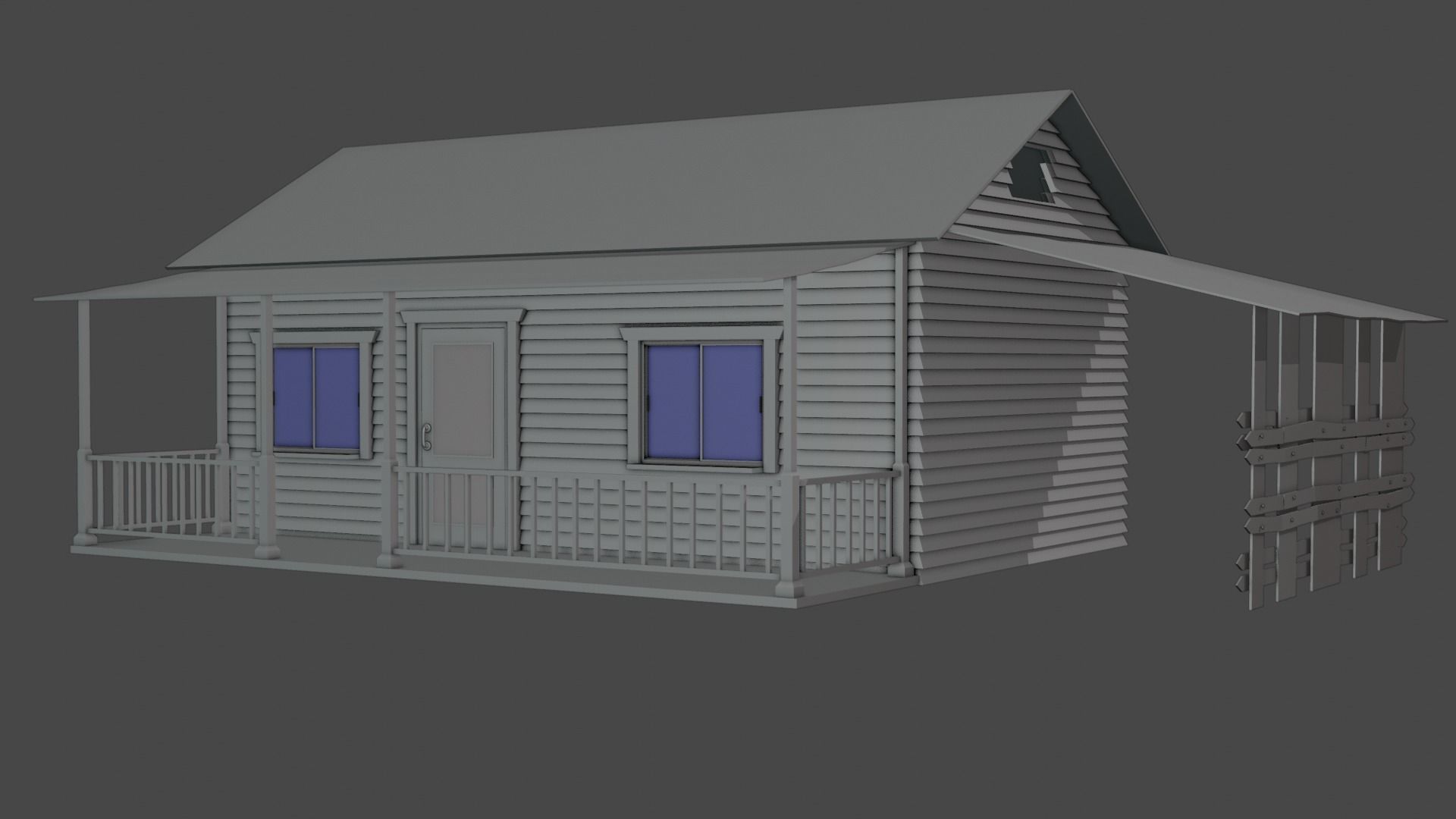wood house Free low-poly 3D model_12