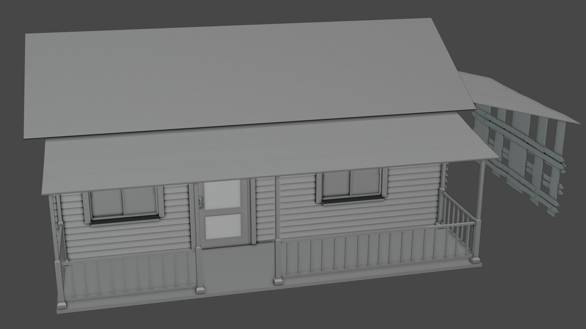 wood house Free low-poly 3D model_13