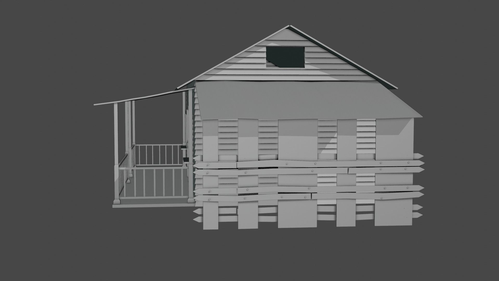 wood house Free low-poly 3D model_10
