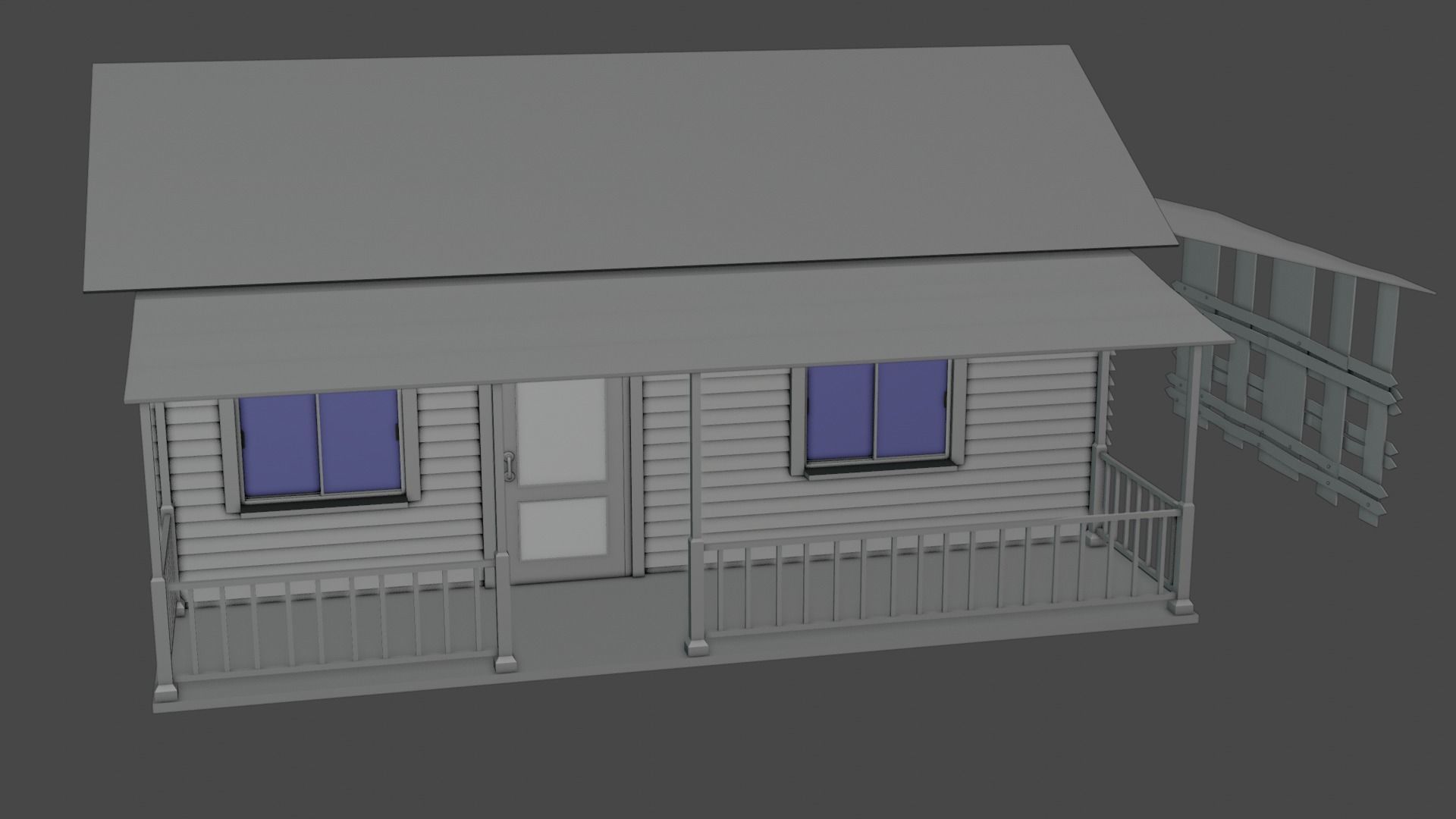wood house Free low-poly 3D model_8