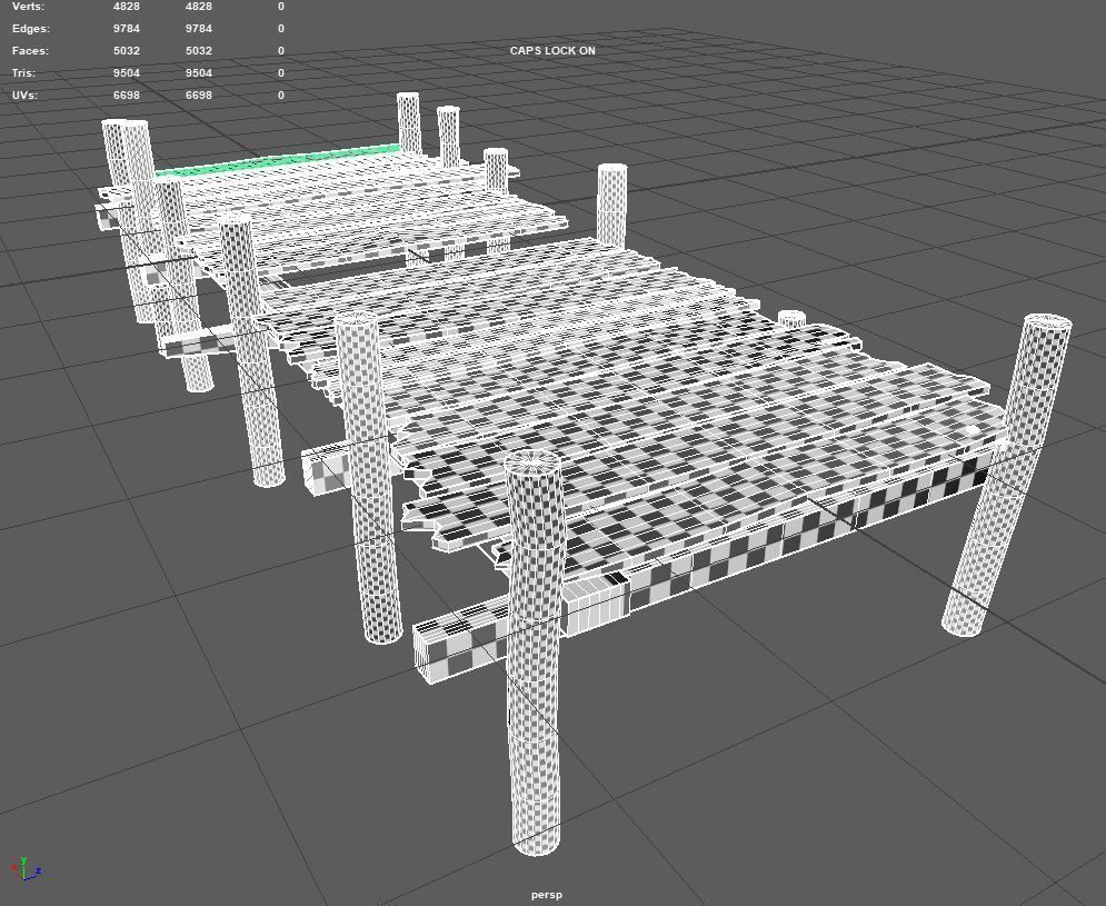 Old Wooden Row Boat Dock Low Poly Game Ready  Low-poly 3D model_5