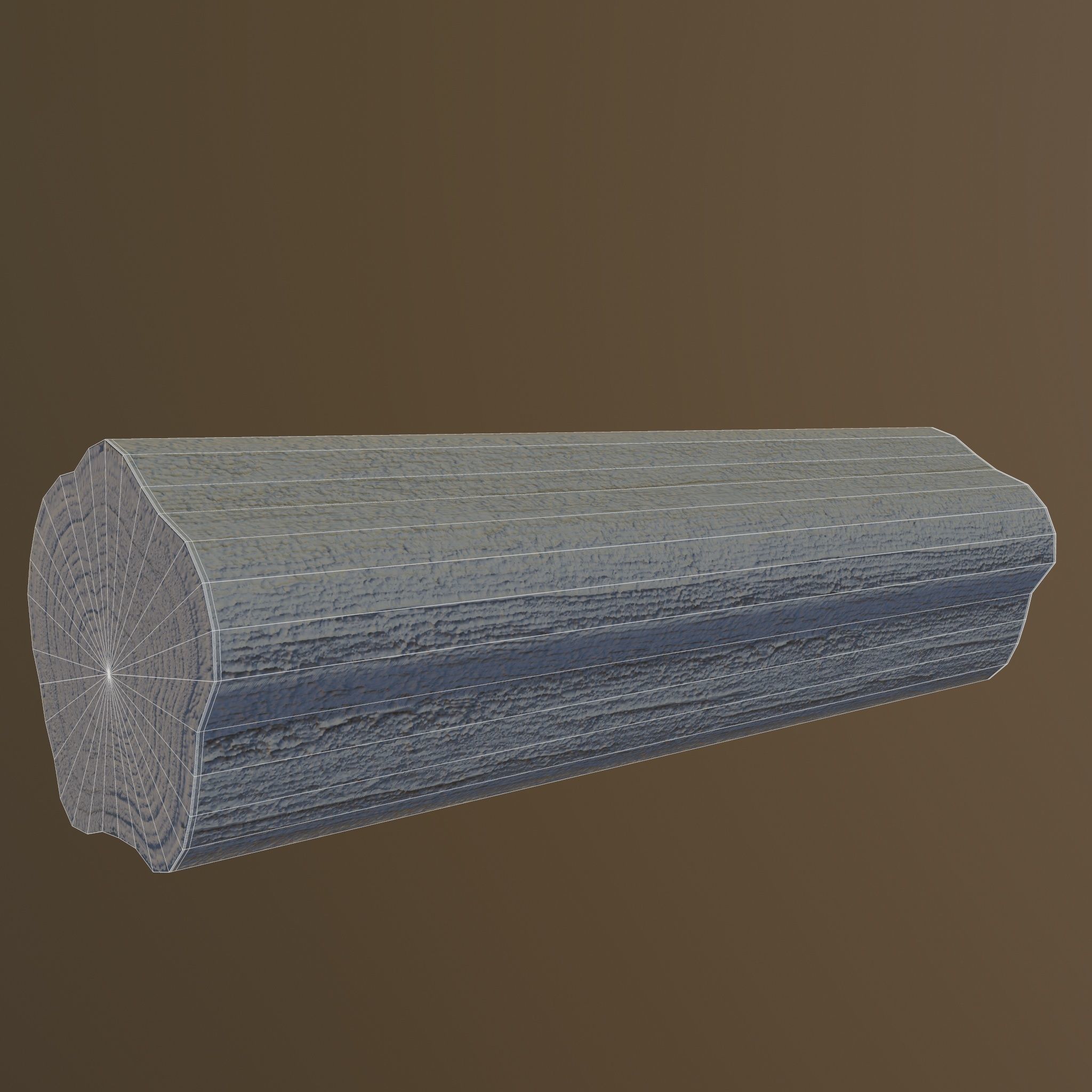 High detailed raw wood Low-poly 3D model_3