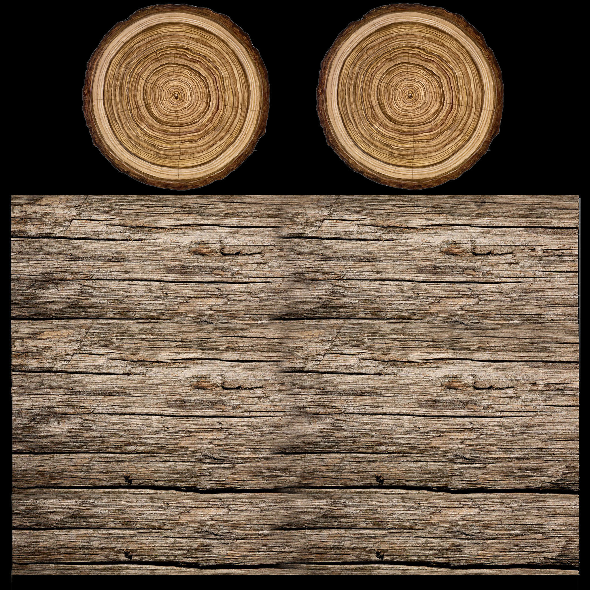 High detailed raw wood Low-poly 3D model_4