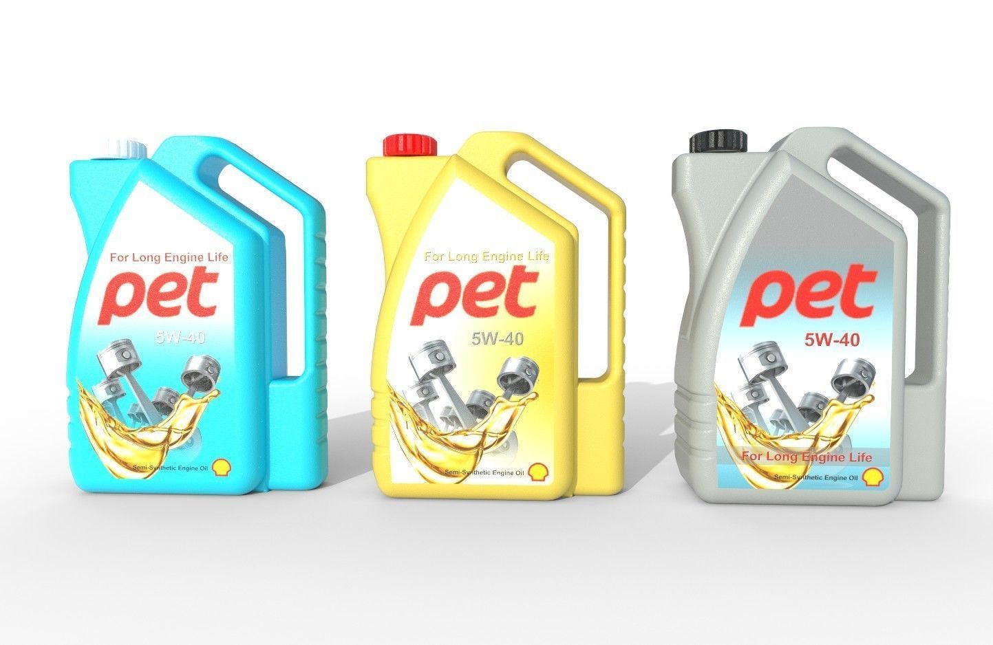 Motor Oil Bottle Model-1C Low-poly 3D model_3