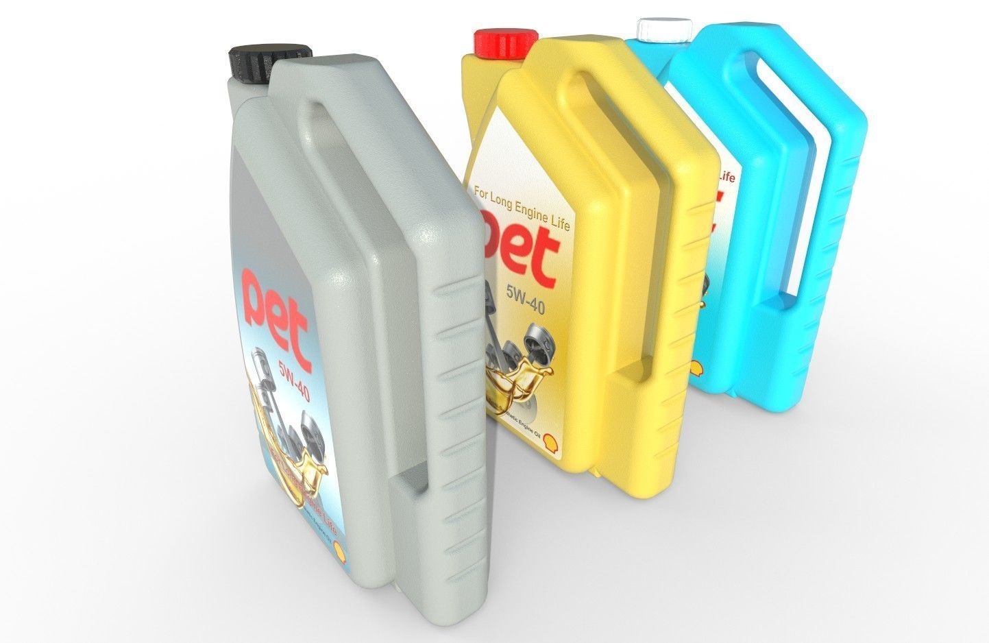 Motor Oil Bottle Model-1C Low-poly 3D model_1