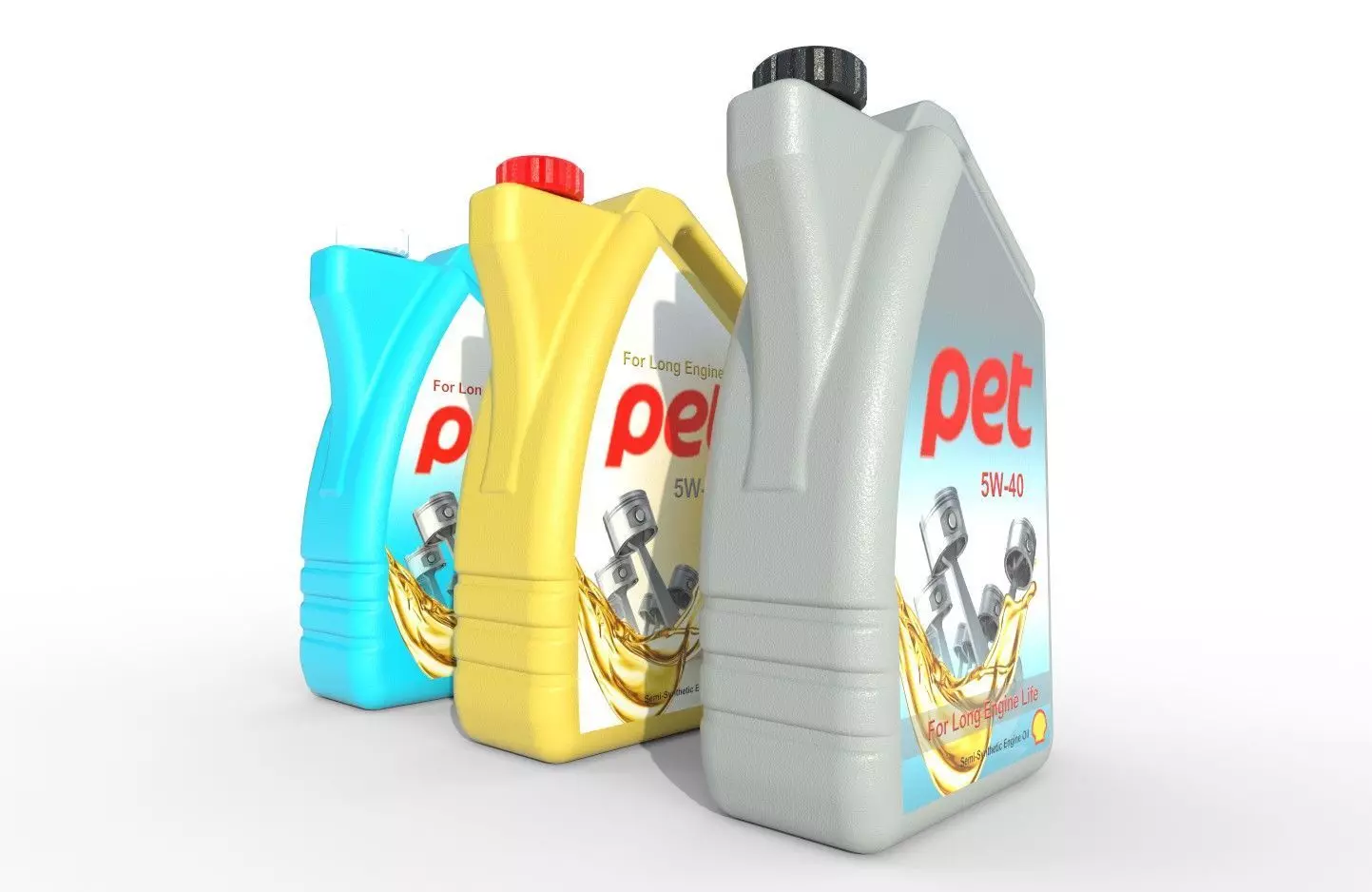 Motor Oil Bottle Model-1C Low-poly 3D model_0