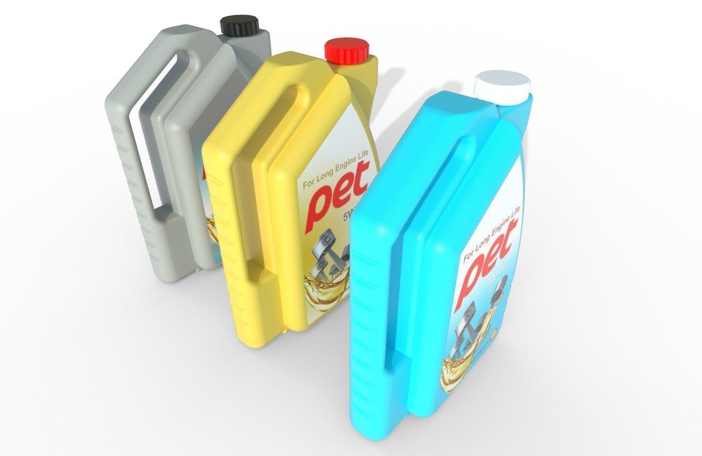 Motor Oil Bottle Model-1C Low-poly 3D model_7