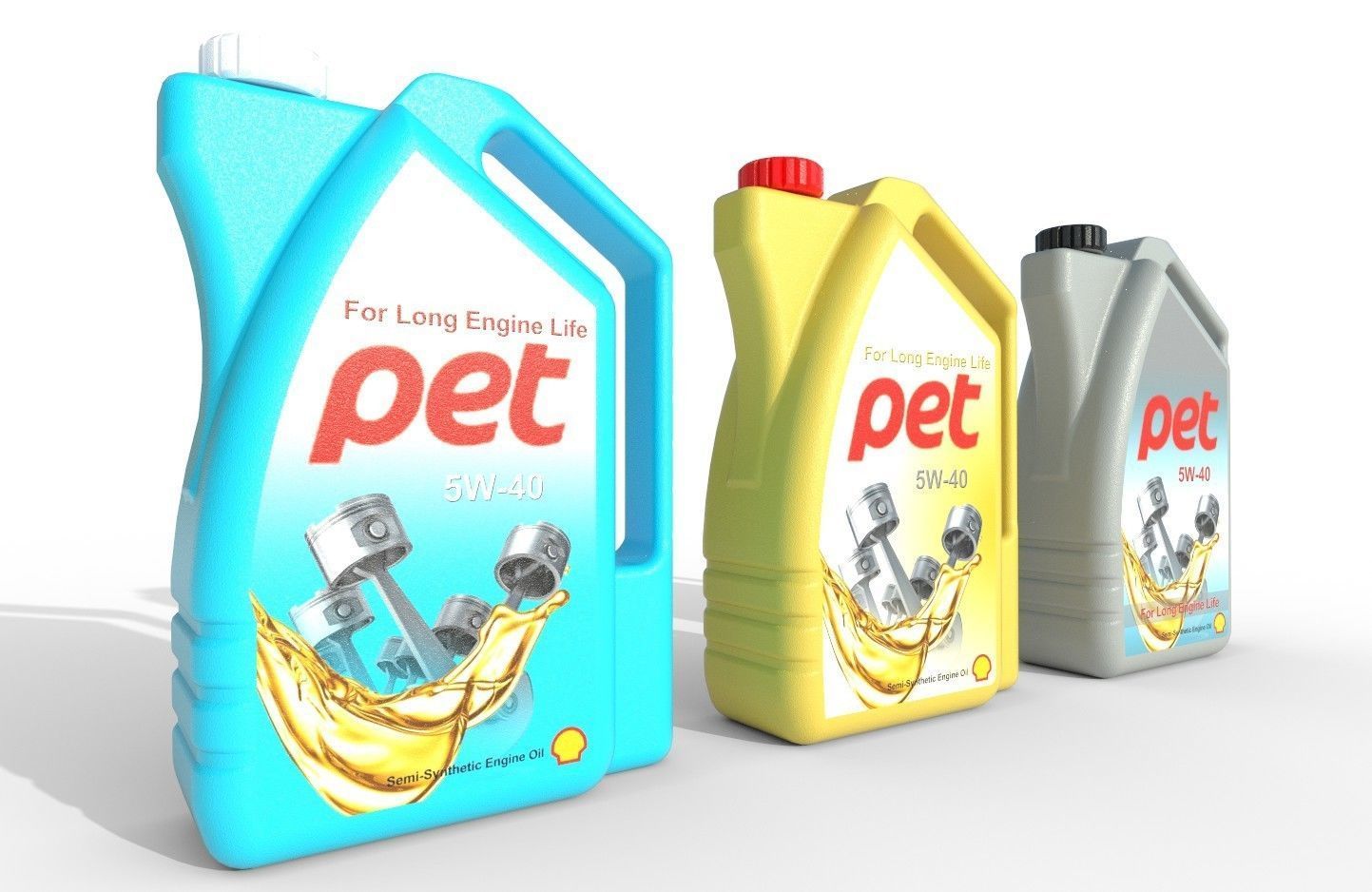 Motor Oil Bottle Model-1C Low-poly 3D model_4