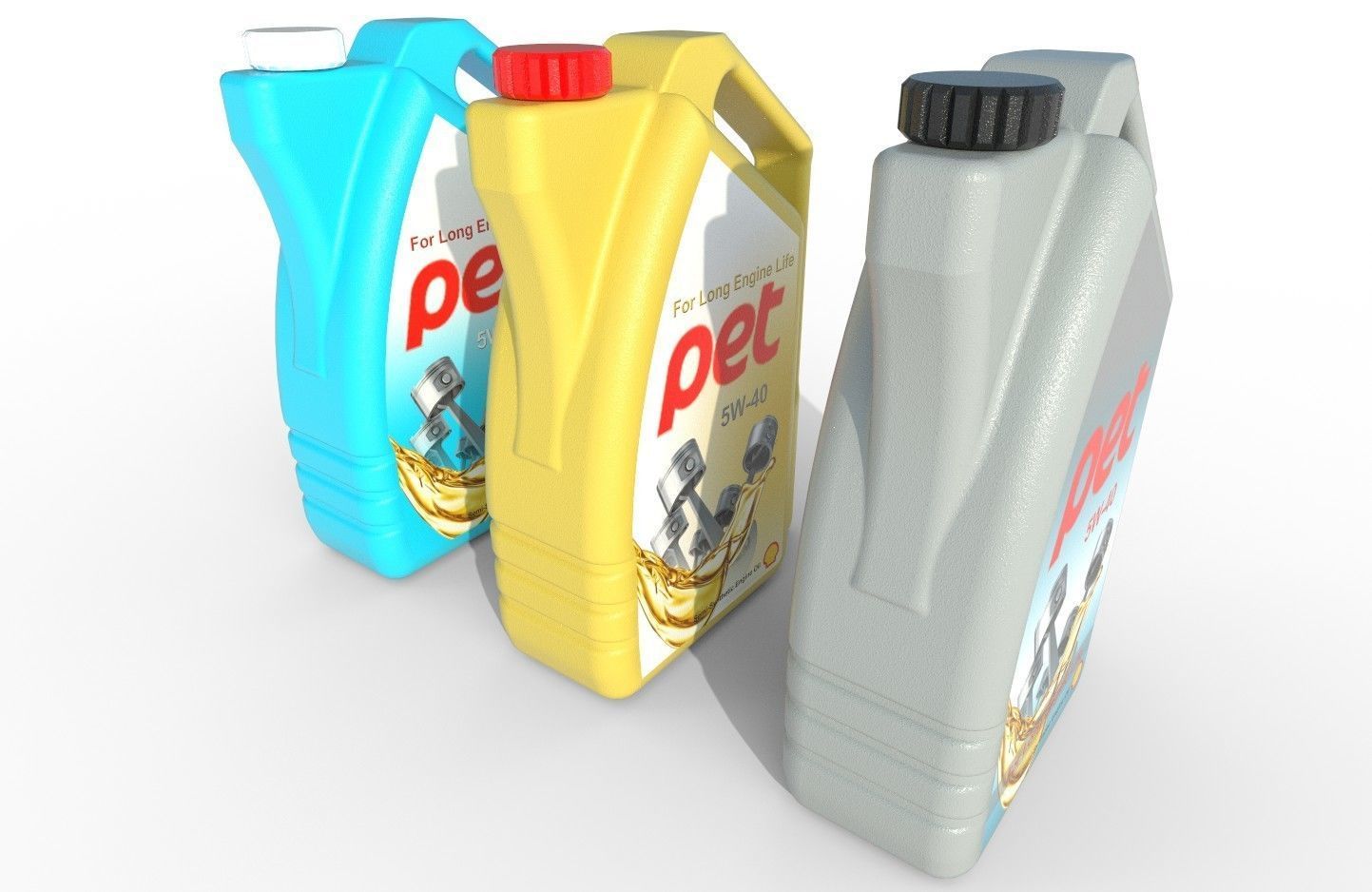 Motor Oil Bottle Model-1C Low-poly 3D model_2