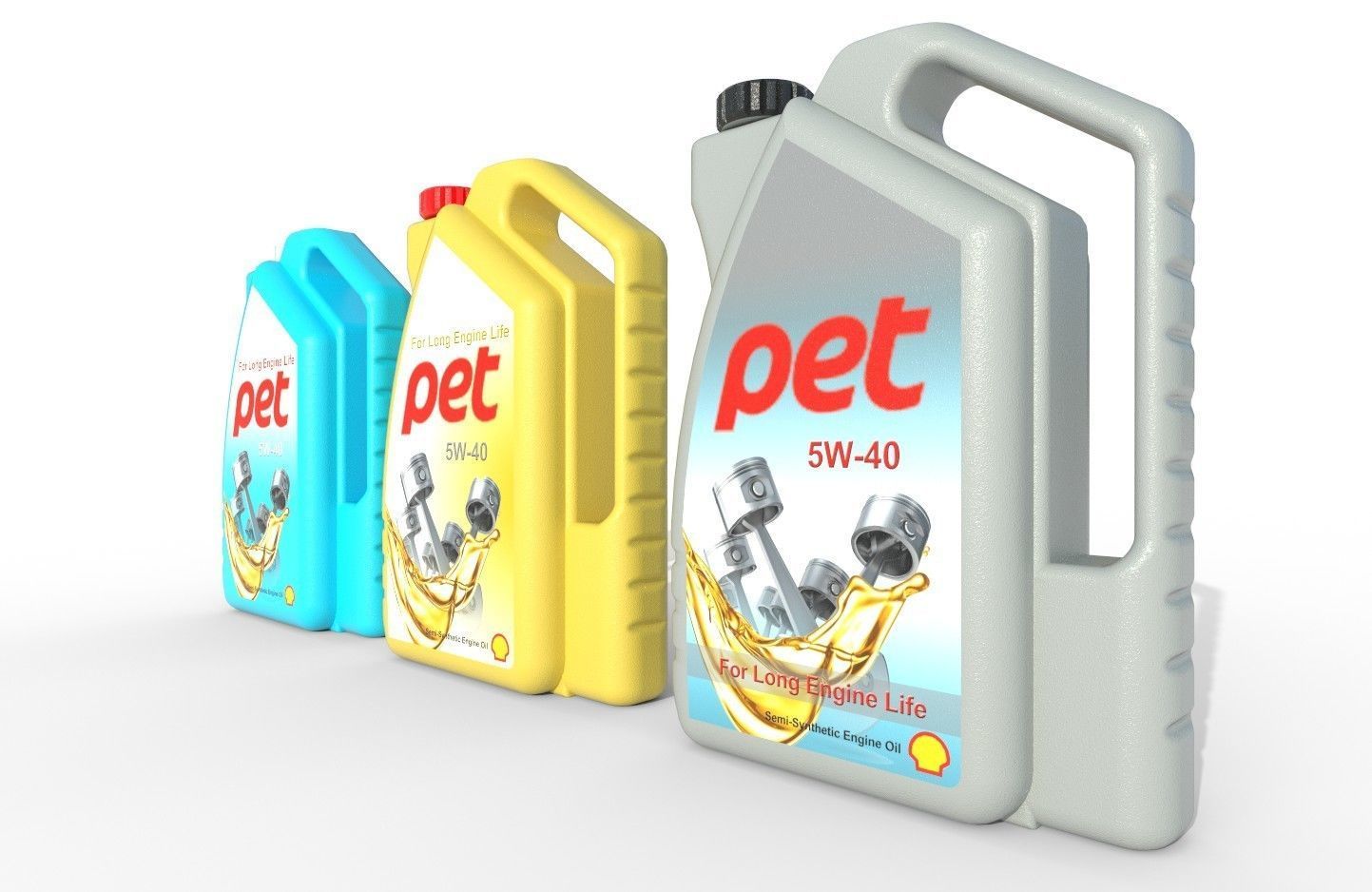 Motor Oil Bottle Model-1C Low-poly 3D model_5