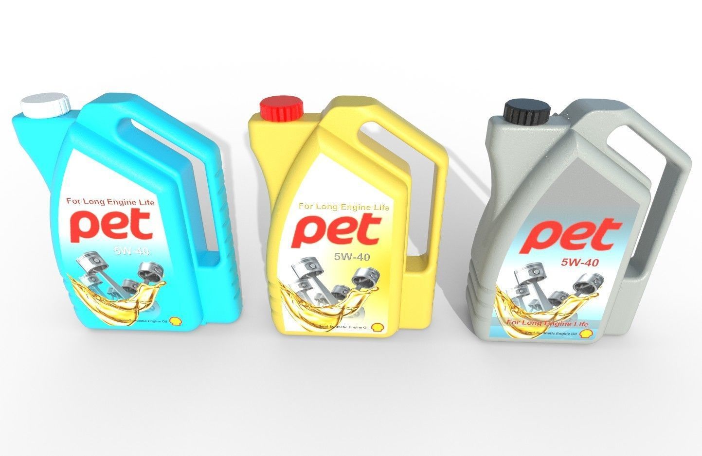 Motor Oil Bottle Model-1C Low-poly 3D model_6