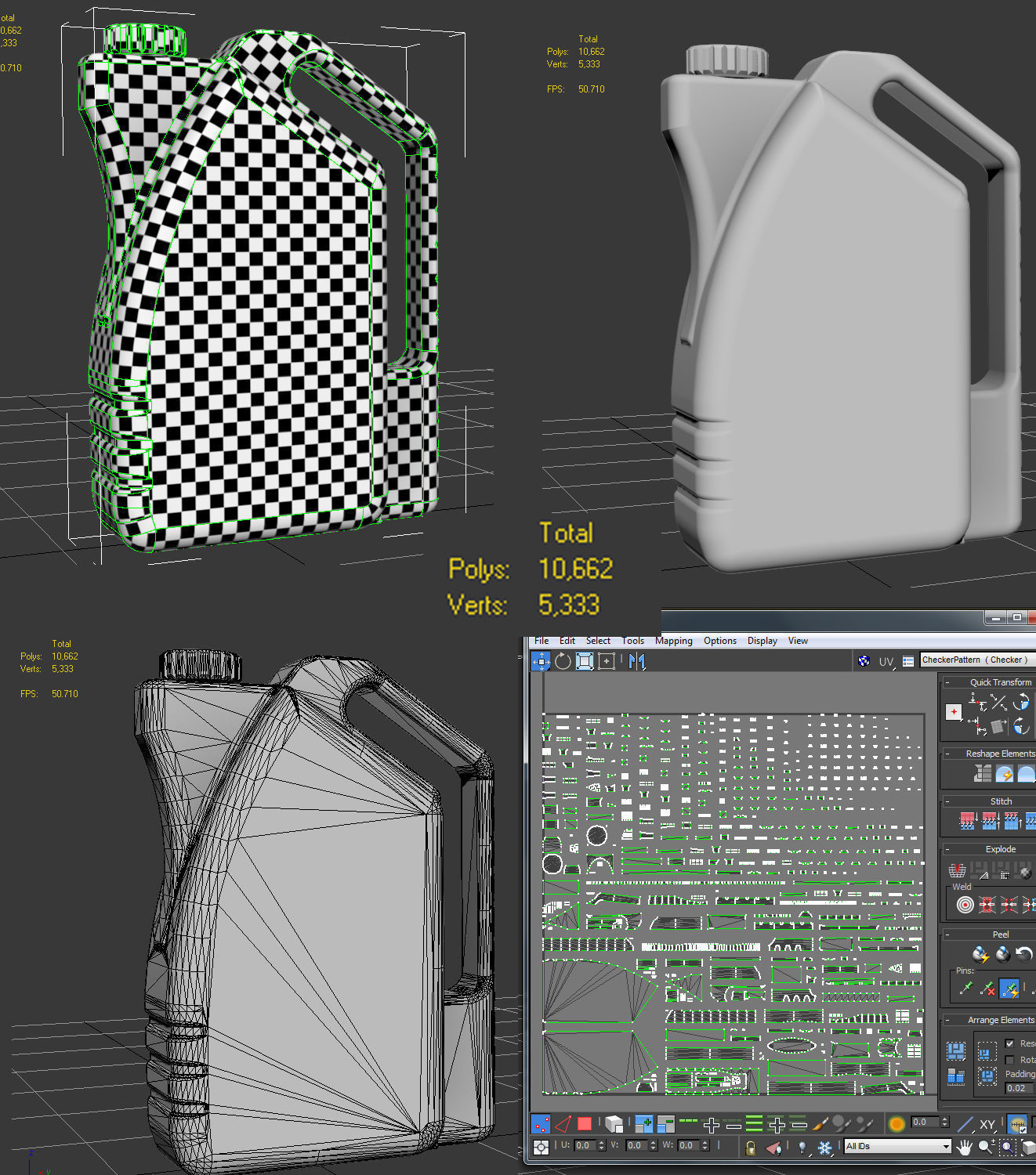 Motor Oil Bottle Model-1C Low-poly 3D model_8