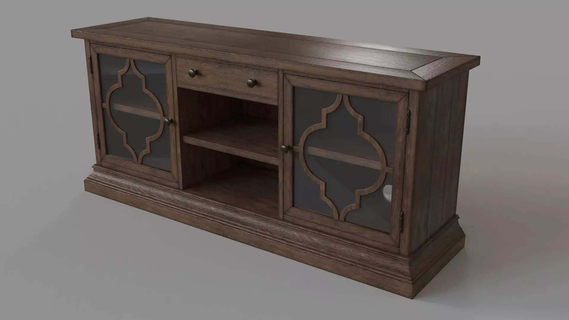 Lorraine Media Console Hewn Oak 3D model