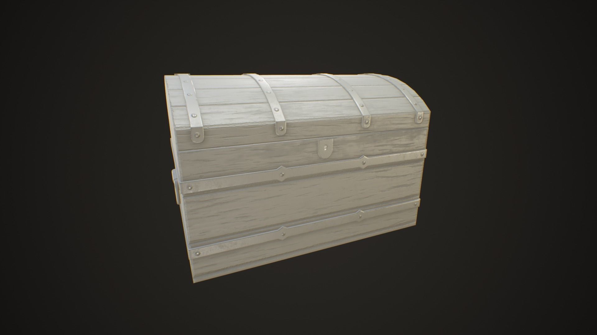 Medieval Treasure Chest - Wooden Chest IV Low-poly 3D model_6