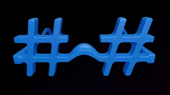Party Glasses Hashtag 3D print model