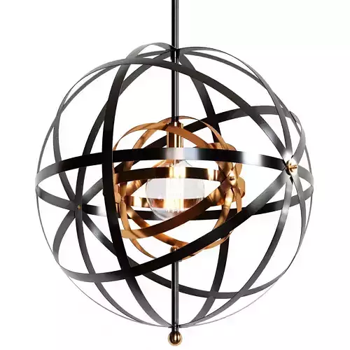 Uttermost Rondure Wide Bronze and Brass Pendant