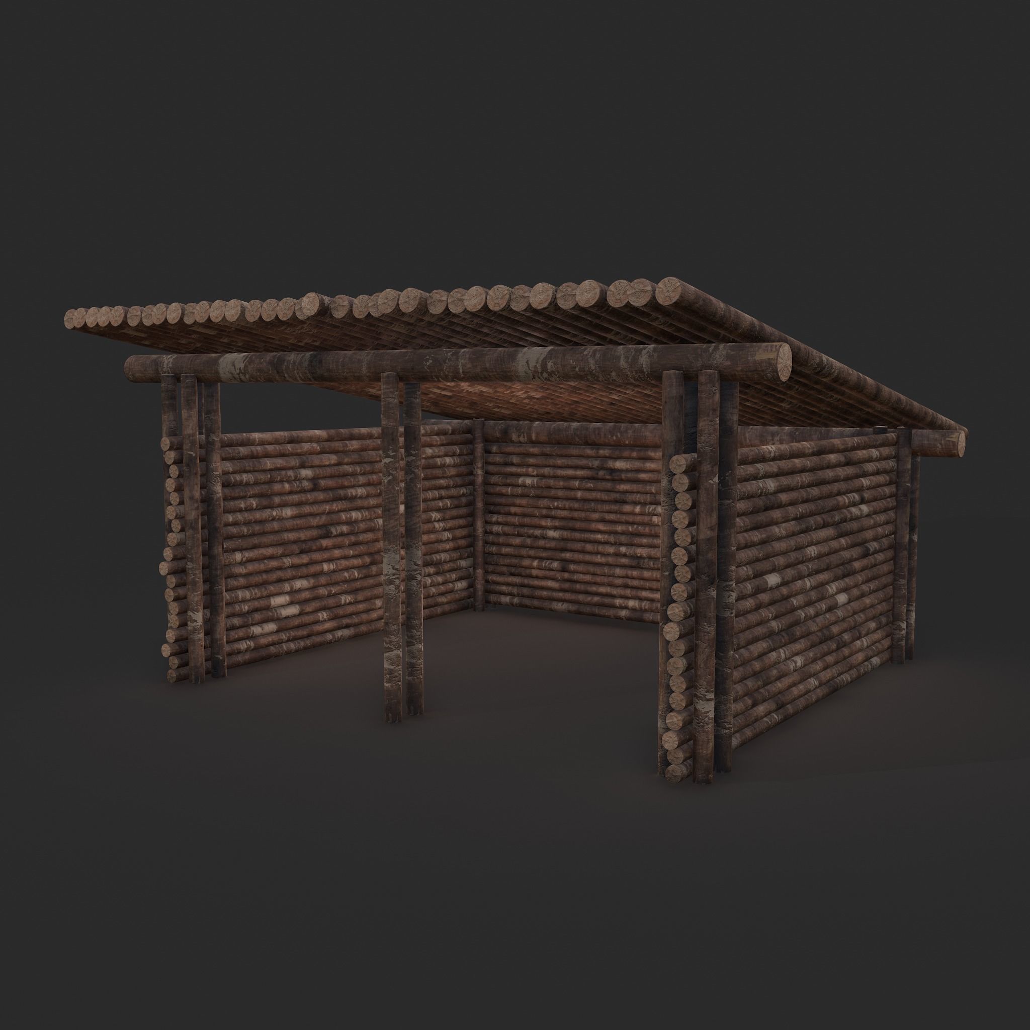 Viking Hut R  Low-poly 3D model_2