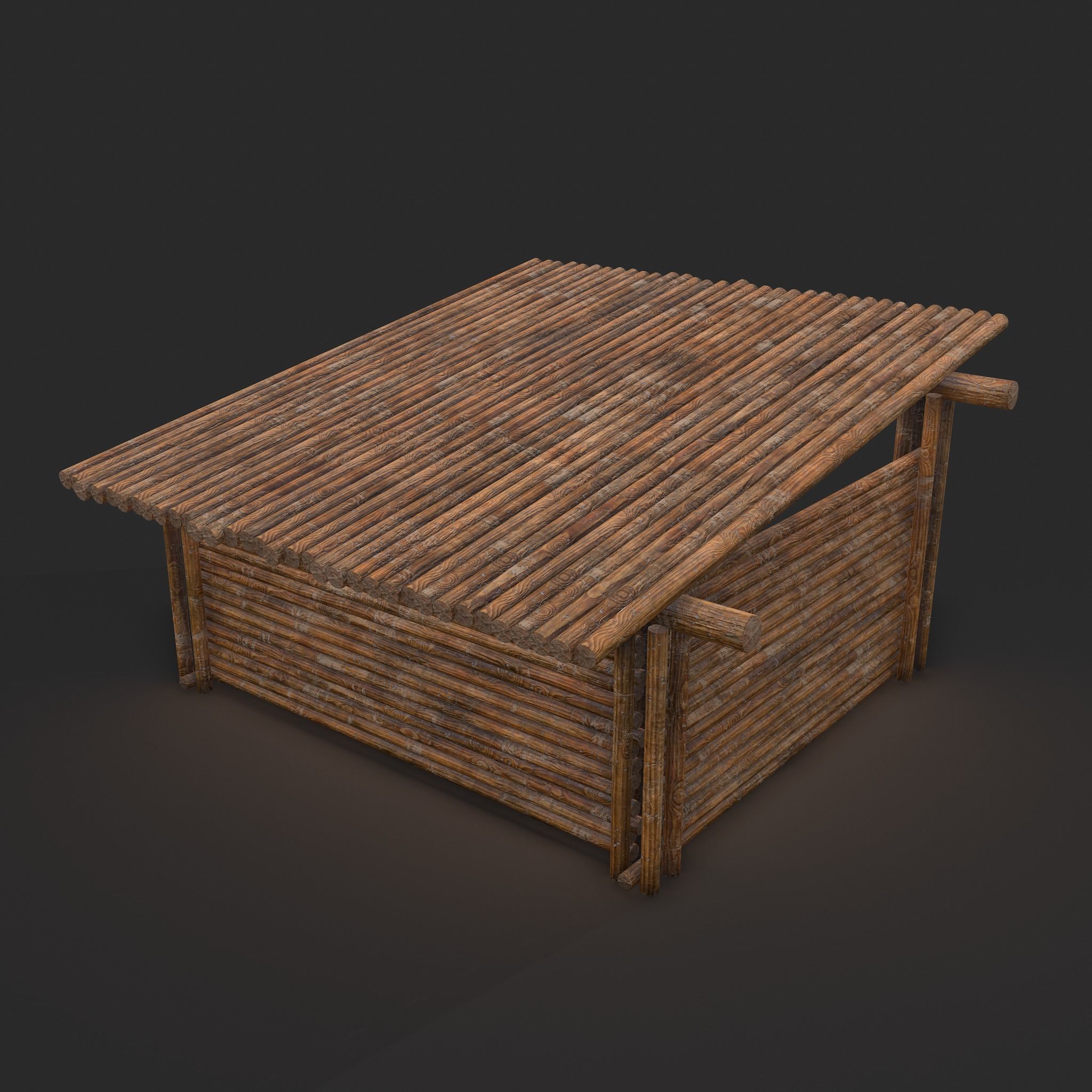 Viking Hut R  Low-poly 3D model_8