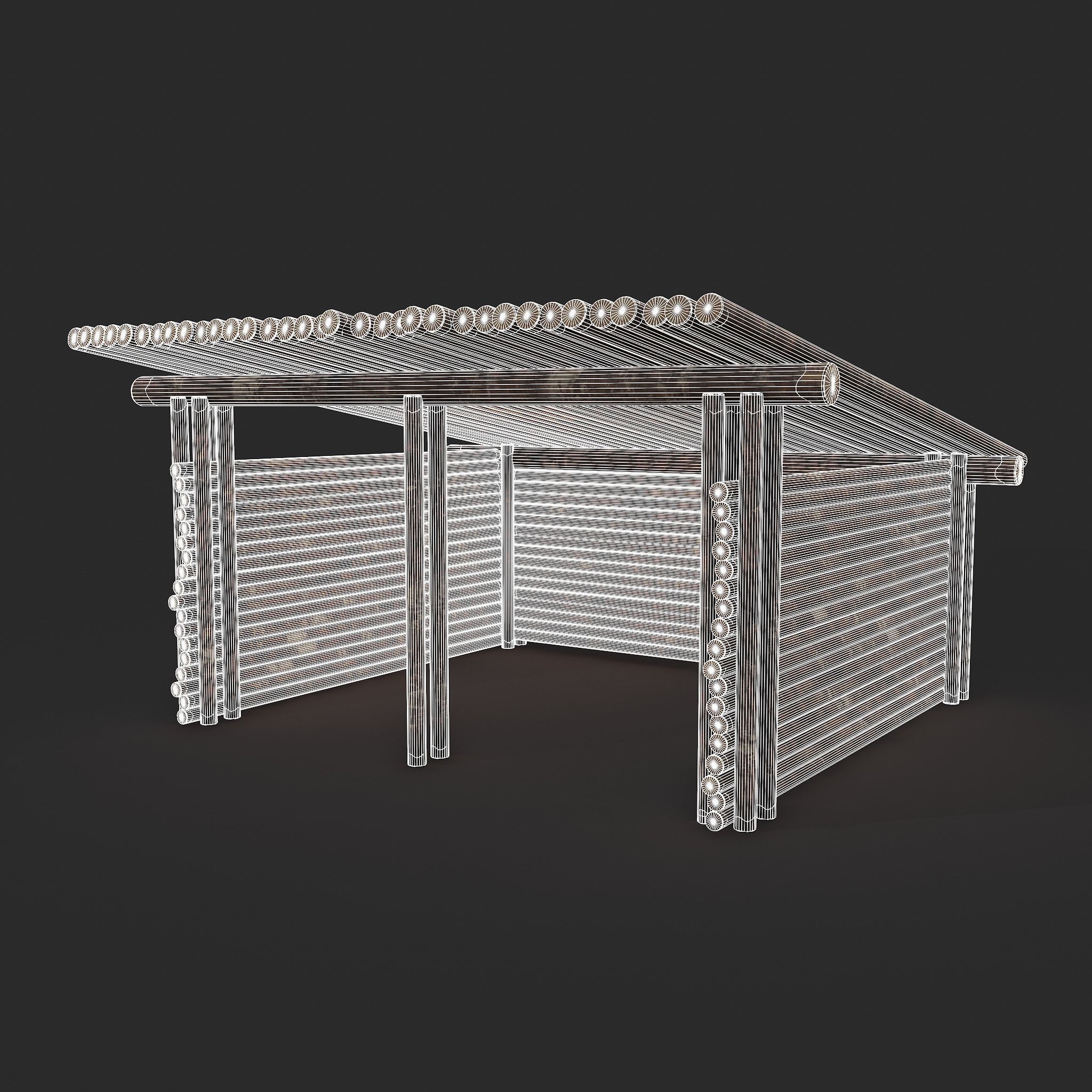 Viking Hut R  Low-poly 3D model_5