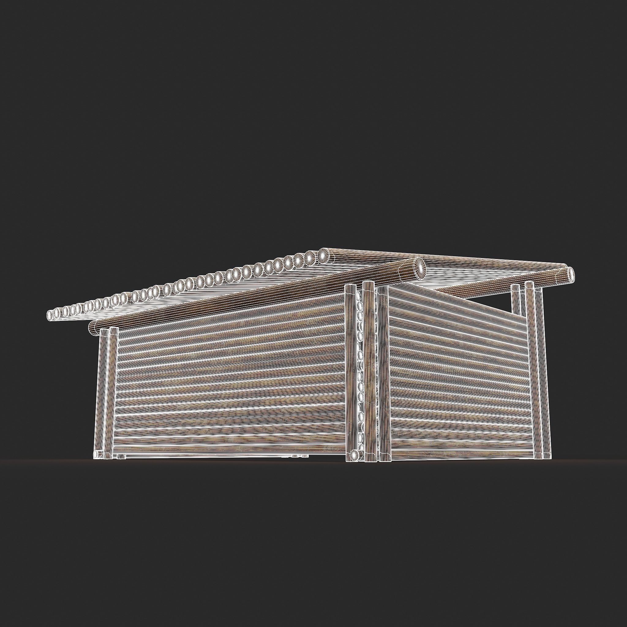 Viking Hut R  Low-poly 3D model_26