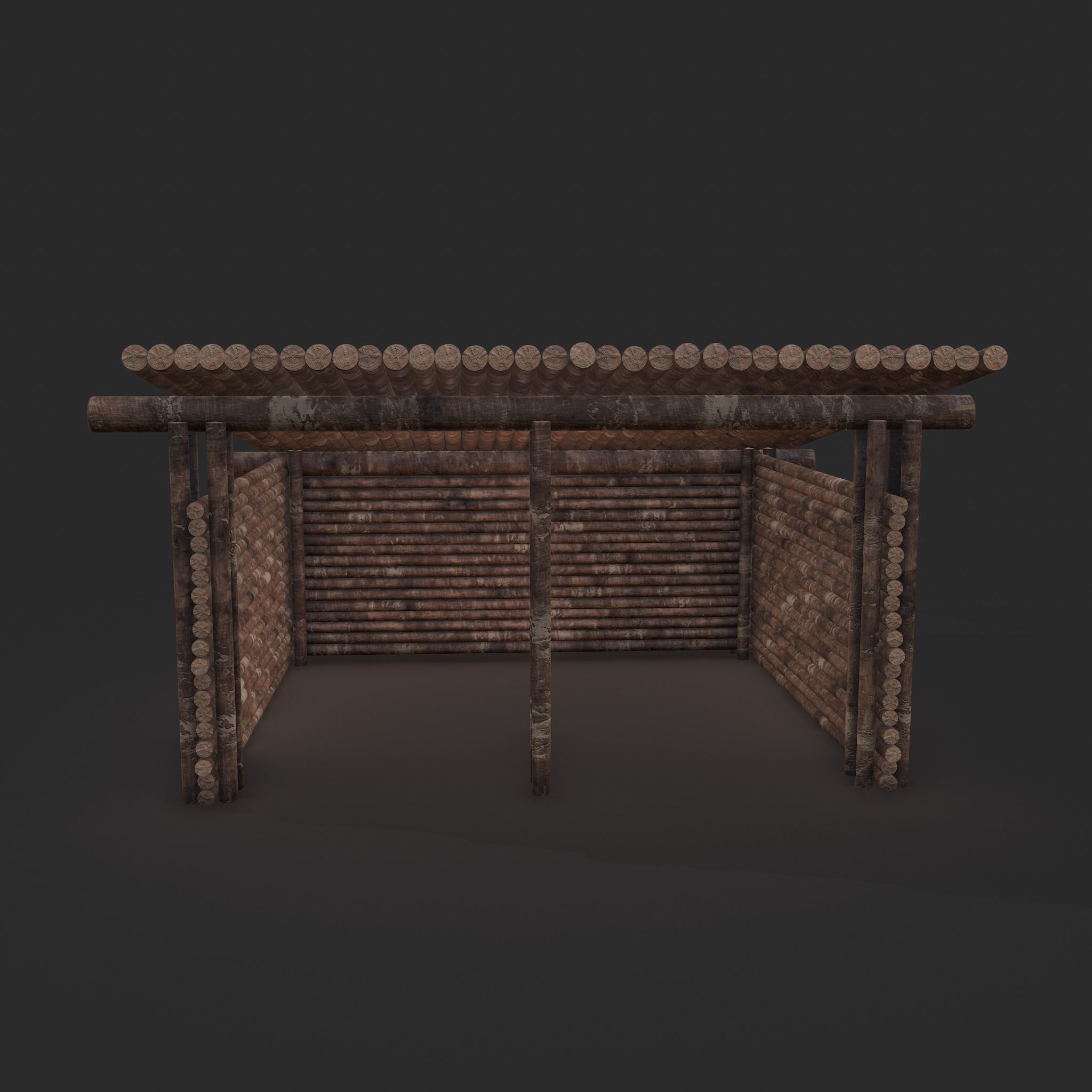 Viking Hut R  Low-poly 3D model_16