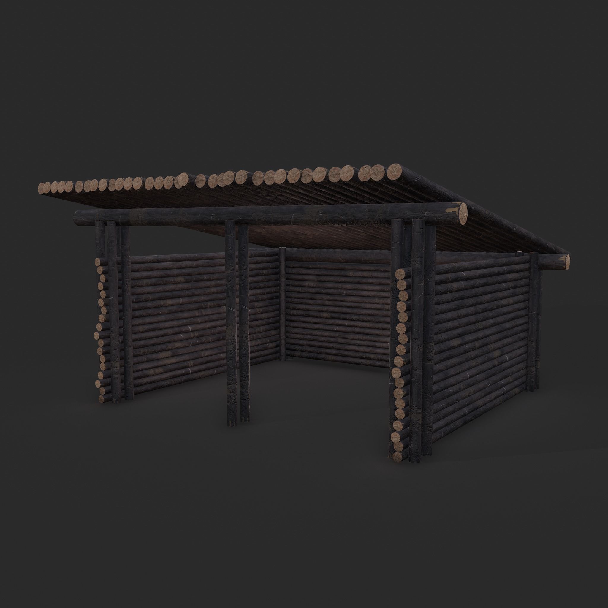 Viking Hut R  Low-poly 3D model_4