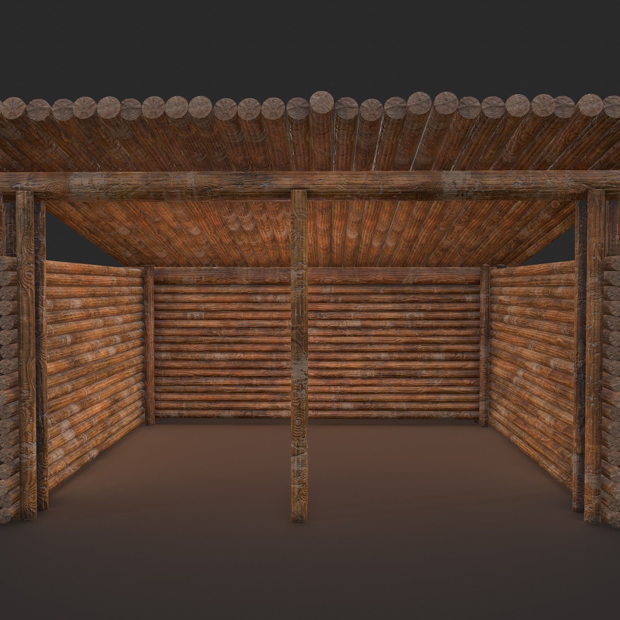 Viking Hut R  Low-poly 3D model_14
