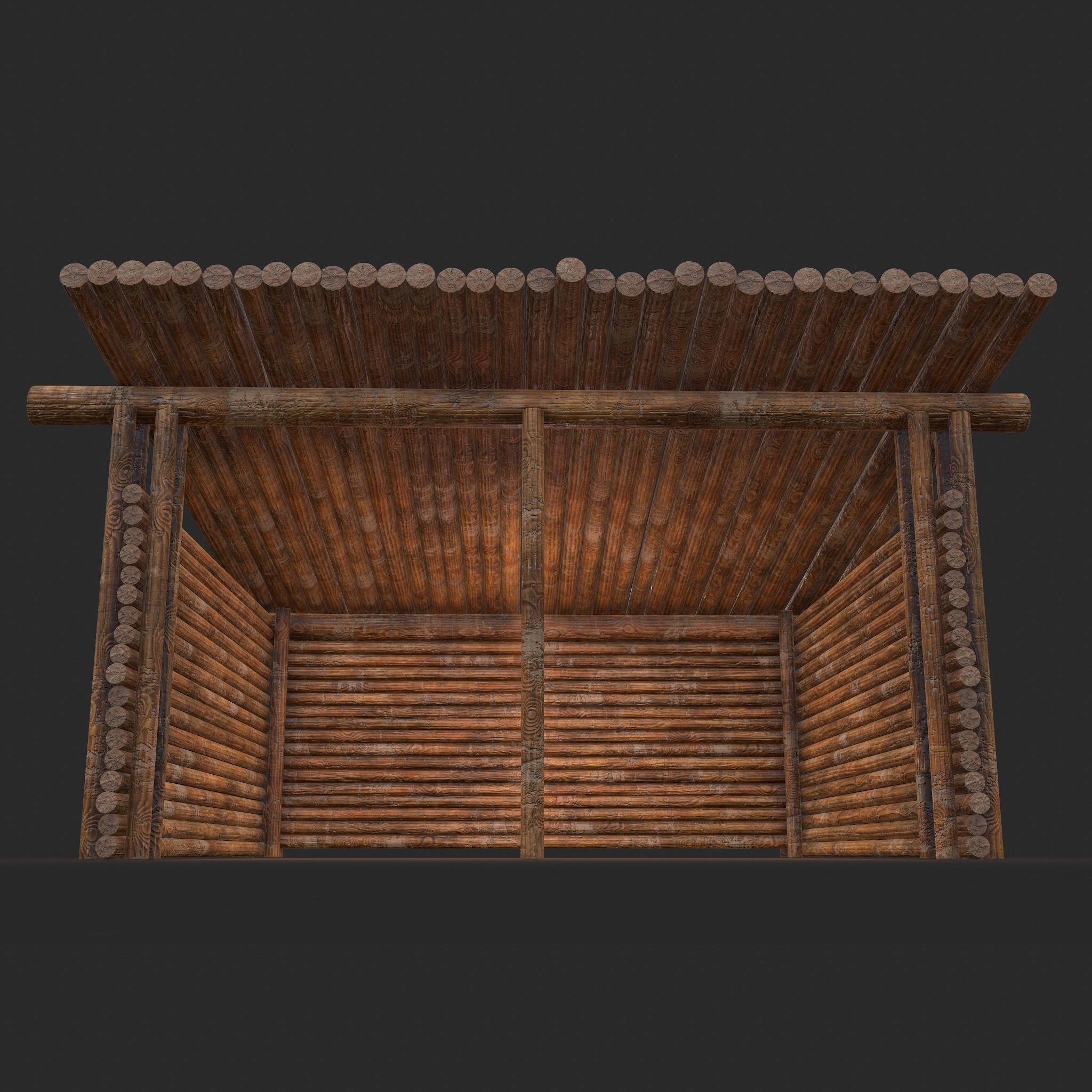 Viking Hut R  Low-poly 3D model_35