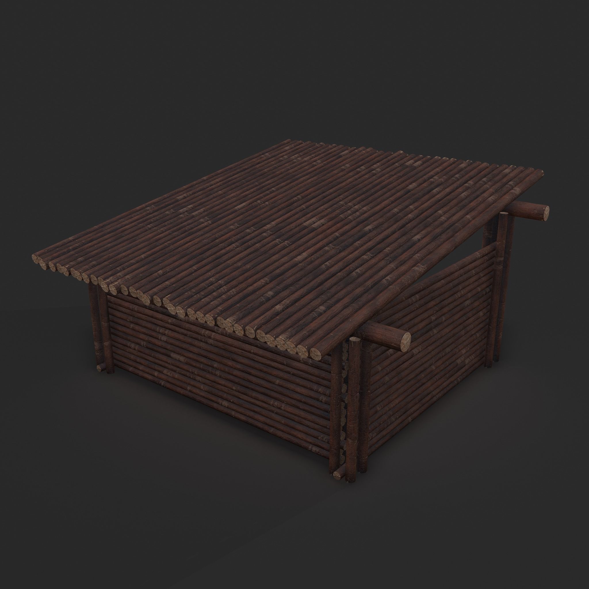 Viking Hut R  Low-poly 3D model_7
