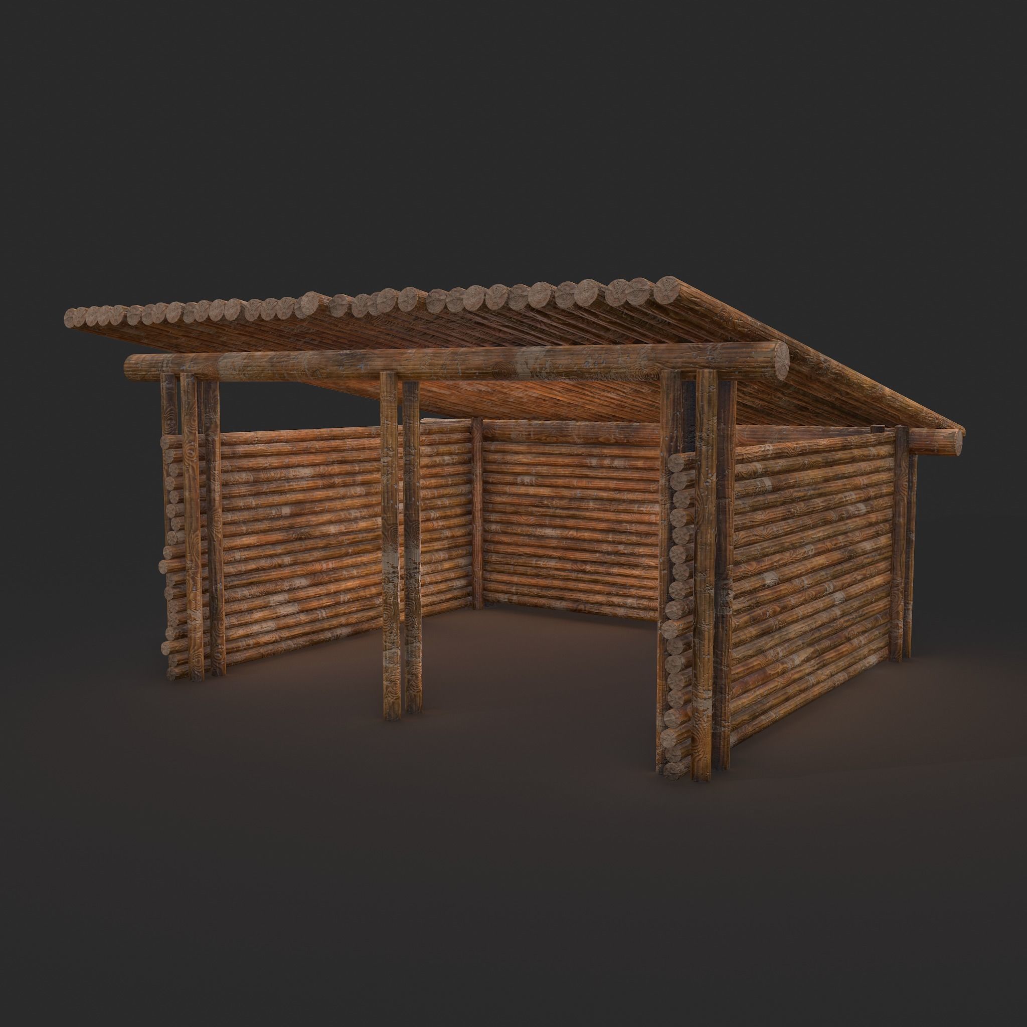 Viking Hut R  Low-poly 3D model_3