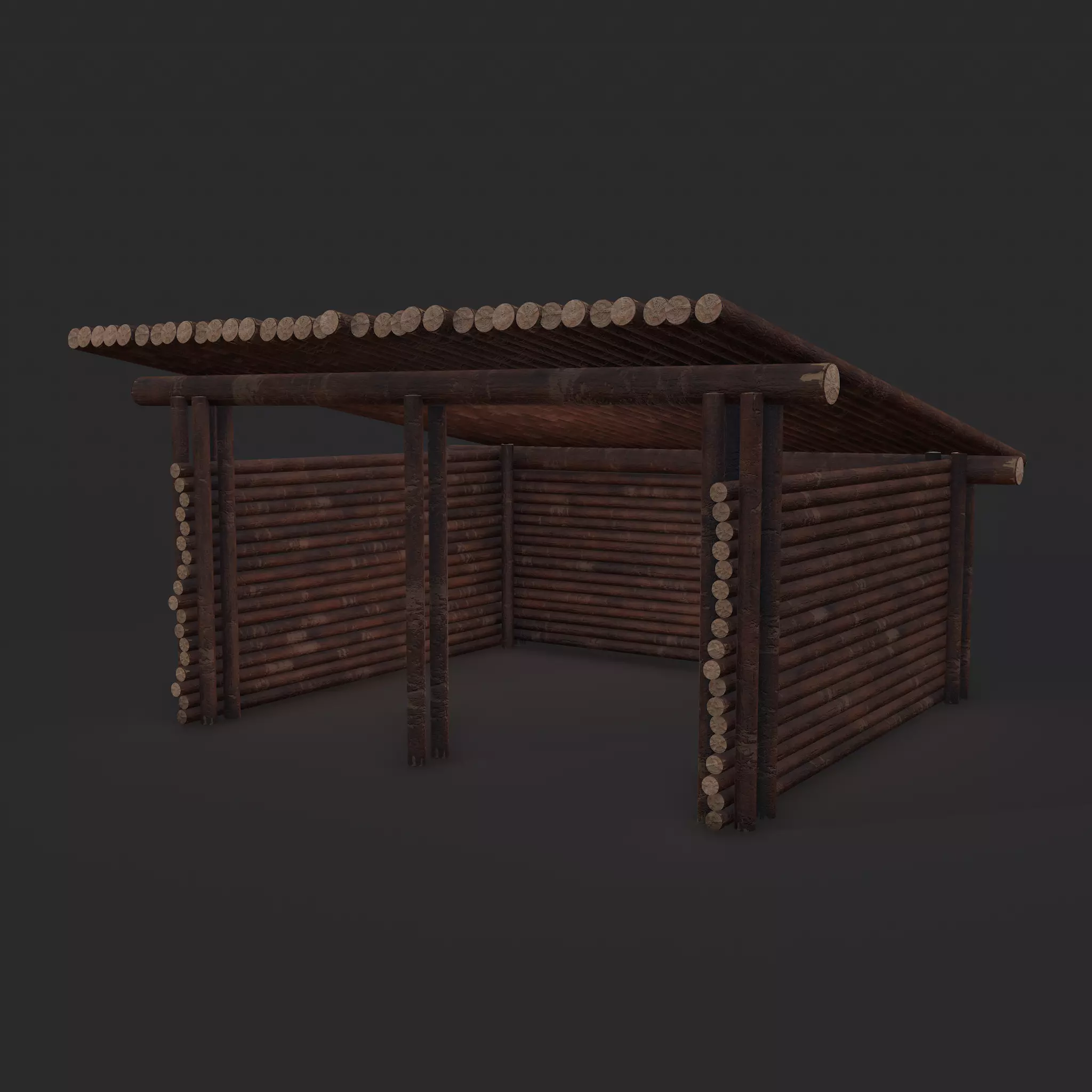 Viking Hut R  Low-poly 3D model_0