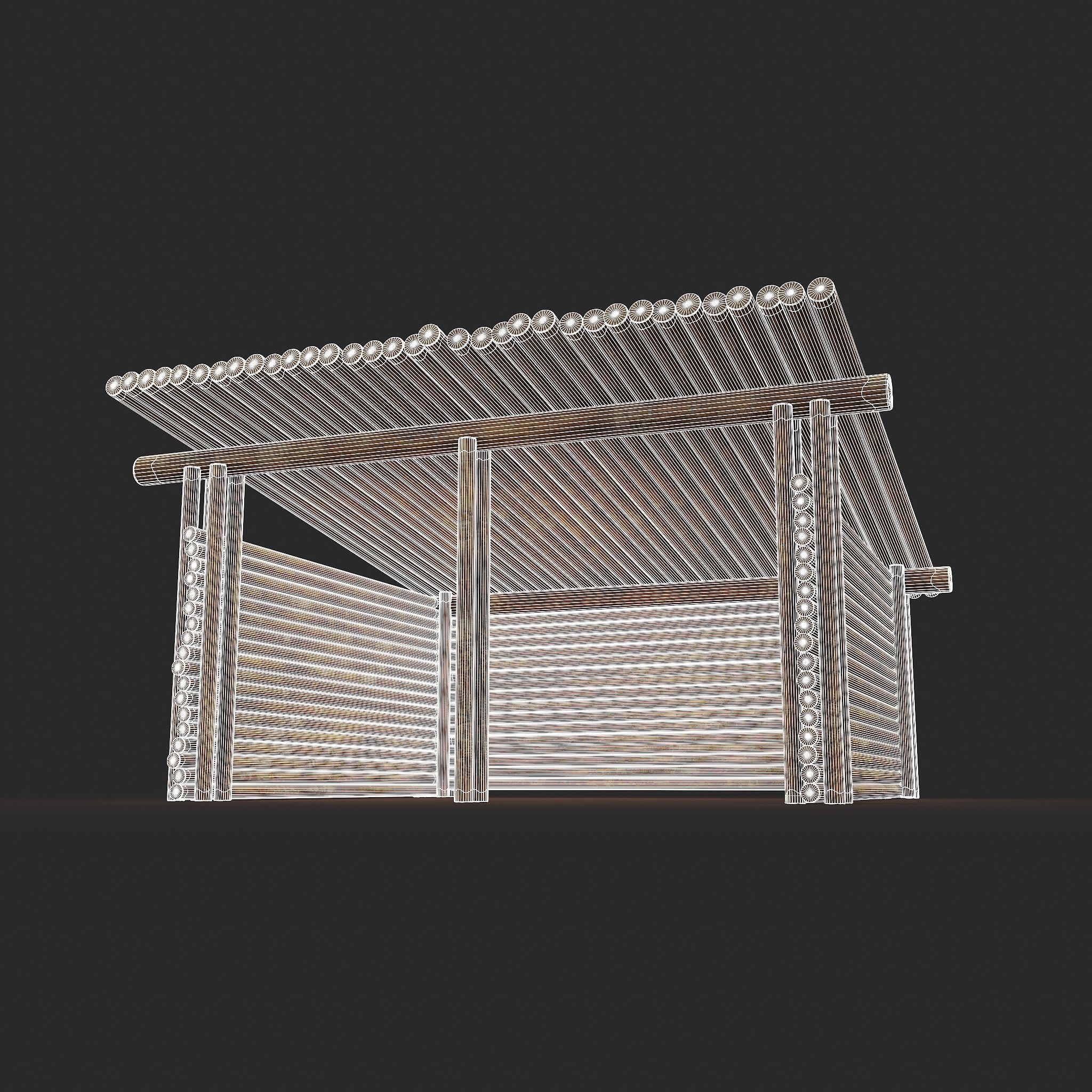 Viking Hut R  Low-poly 3D model_25