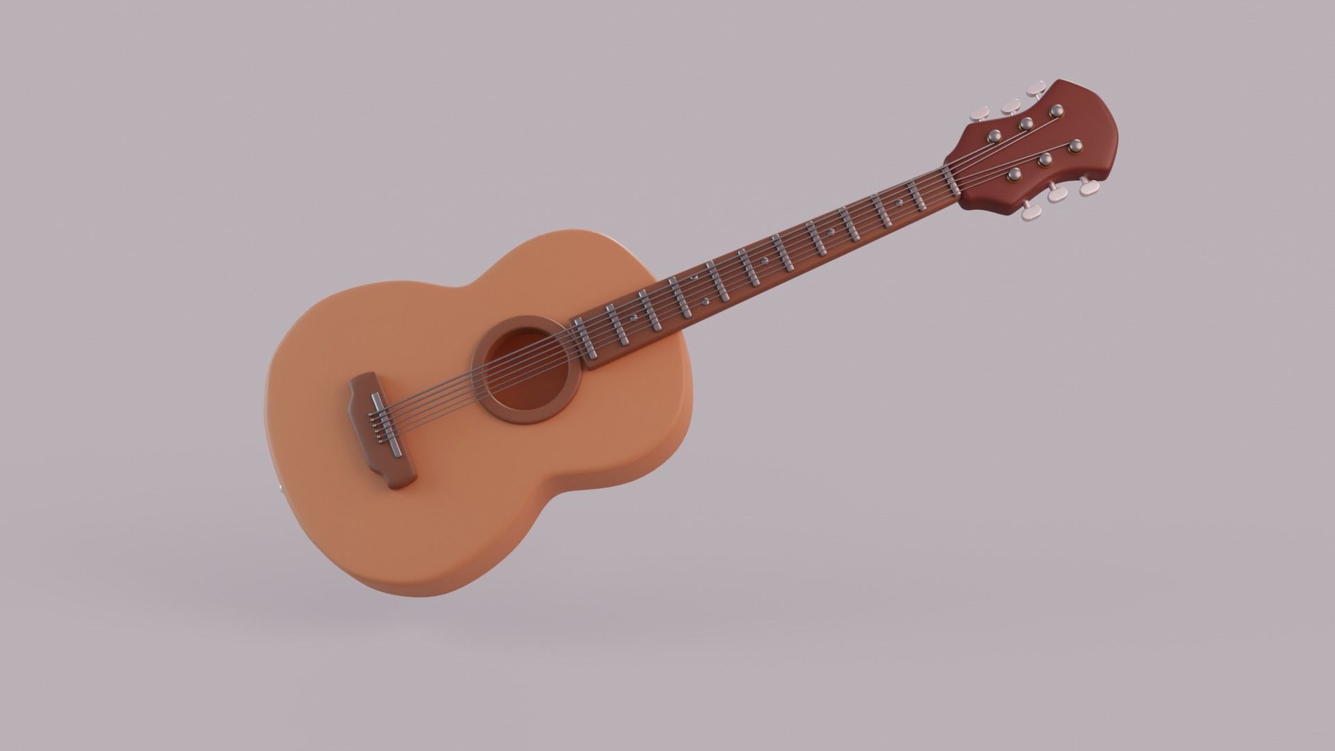 Stylized Guitar Low-poly 3D model_9