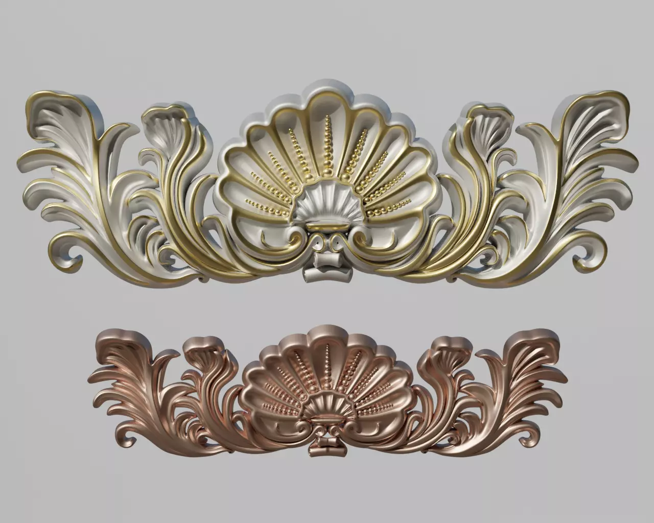 Central crown decor Low-poly 3D model_0