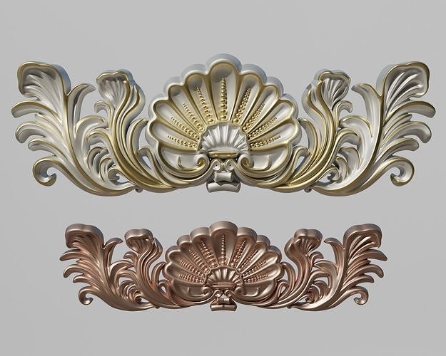 Central crown decor Low-poly 3D model