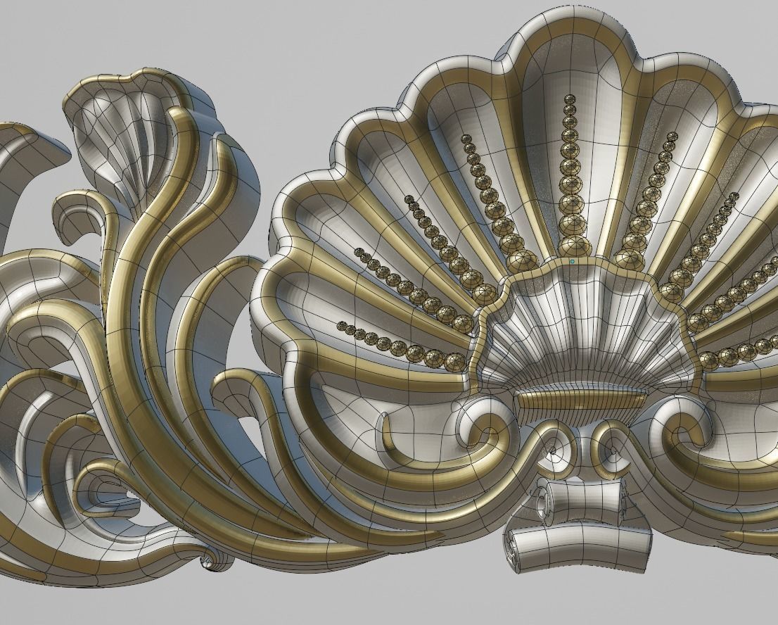 Central crown decor Low-poly 3D model_7