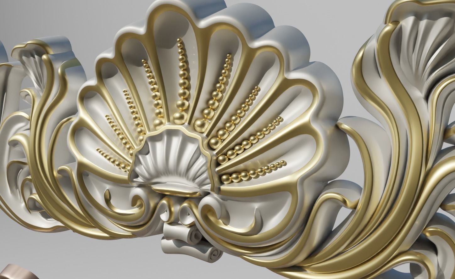 Central crown decor Low-poly 3D model_9