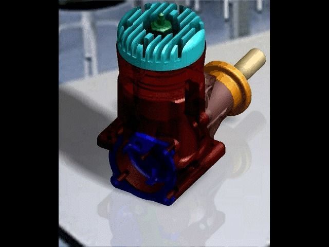 Motor de modelisme Engine model Free 3D model_2