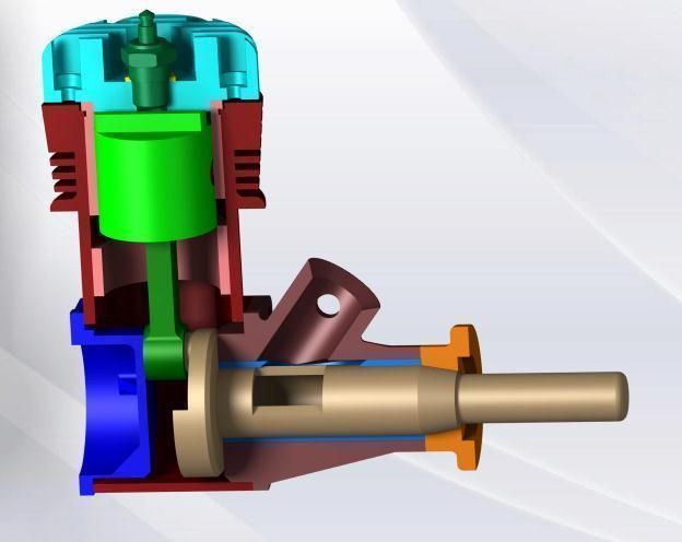 Motor de modelisme Engine model Free 3D model_4