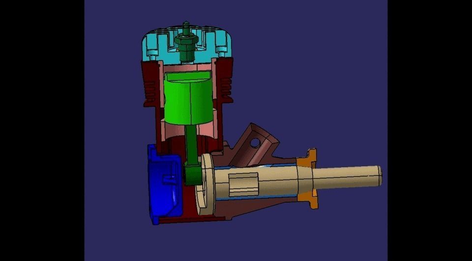 Motor de modelisme Engine model Free 3D model_3