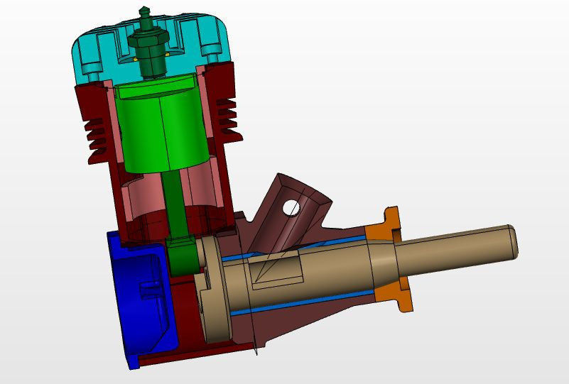 Motor de modelisme Engine model Free 3D model_1