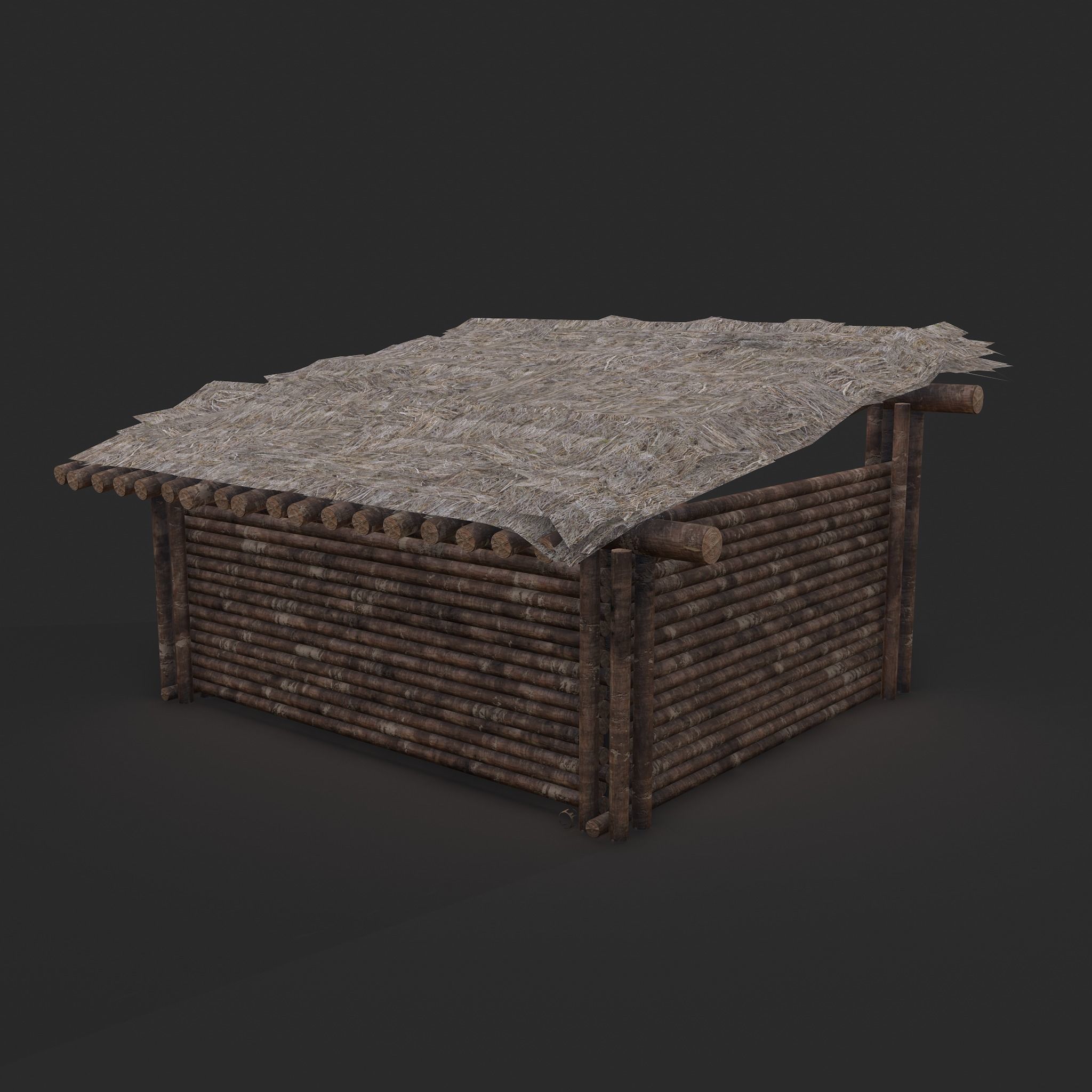 Viking Hut S Low-poly 3D model_6